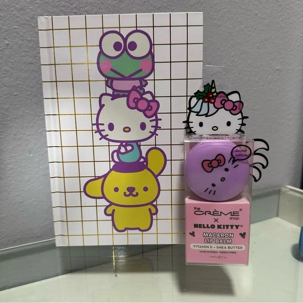 Hello Kitty notebook and lip balm